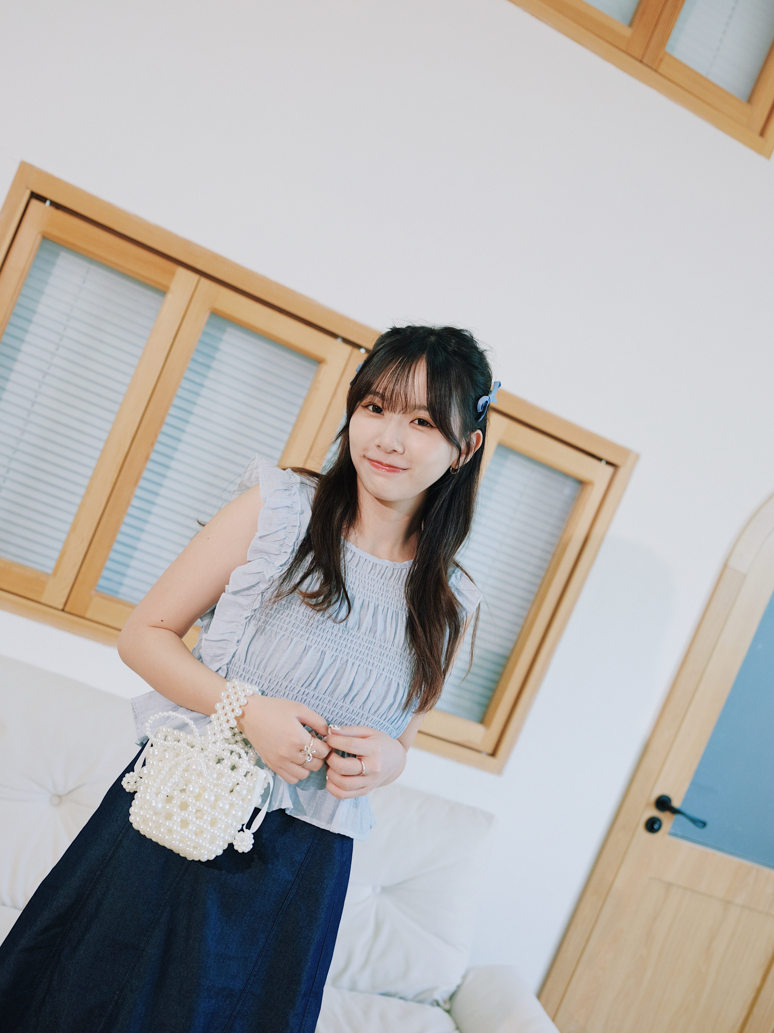 三色 / 透感荷葉邊皺褶背心/ Ruffle Sheer Vest