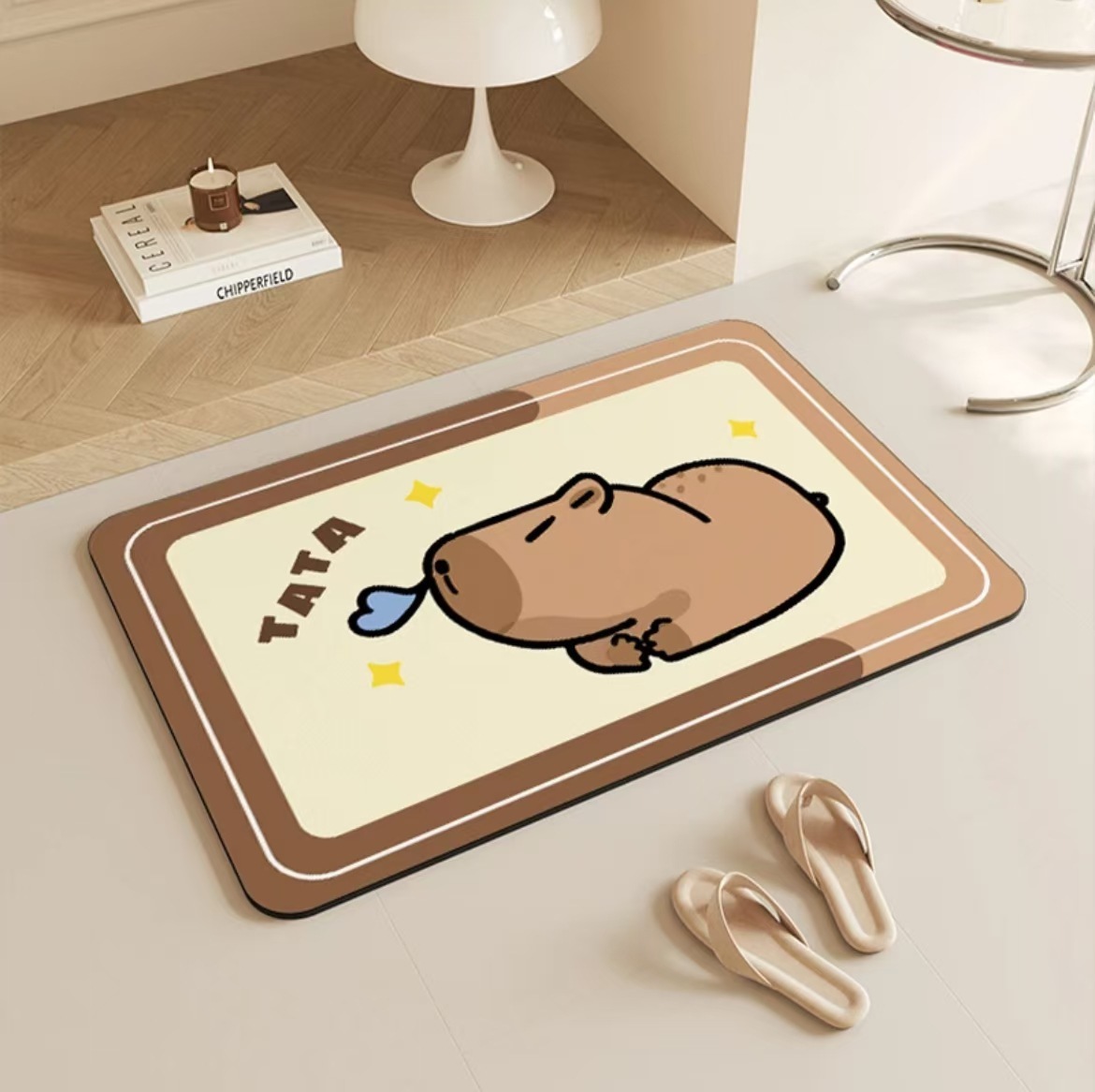 《5073》簡約卡皮巴拉撞色地墊((硅藻泥))