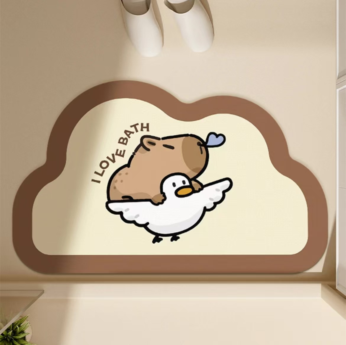 《5073》簡約卡皮巴拉撞色地墊((硅藻泥))