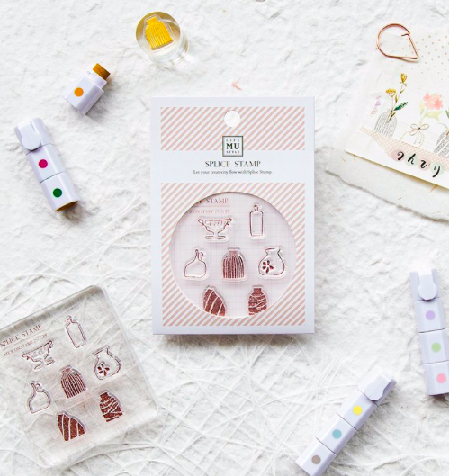 MU|【My Icon Stamp】水晶印章、透明印章、花瓶印章 (no.39,no.40,no.41)