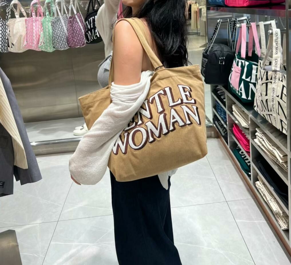 Gentle Woman Corduroy Tote Bag