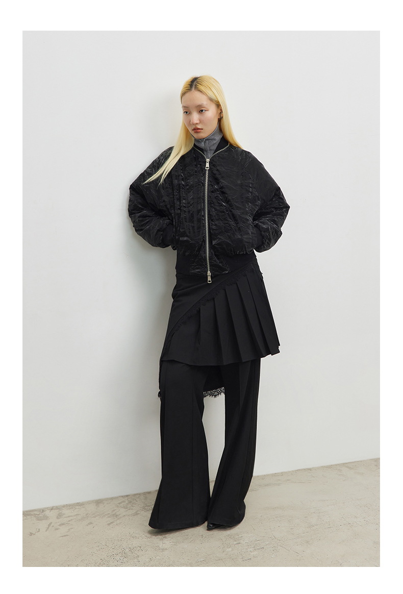 CONP 兩件式百摺拼接蕾絲褲裙