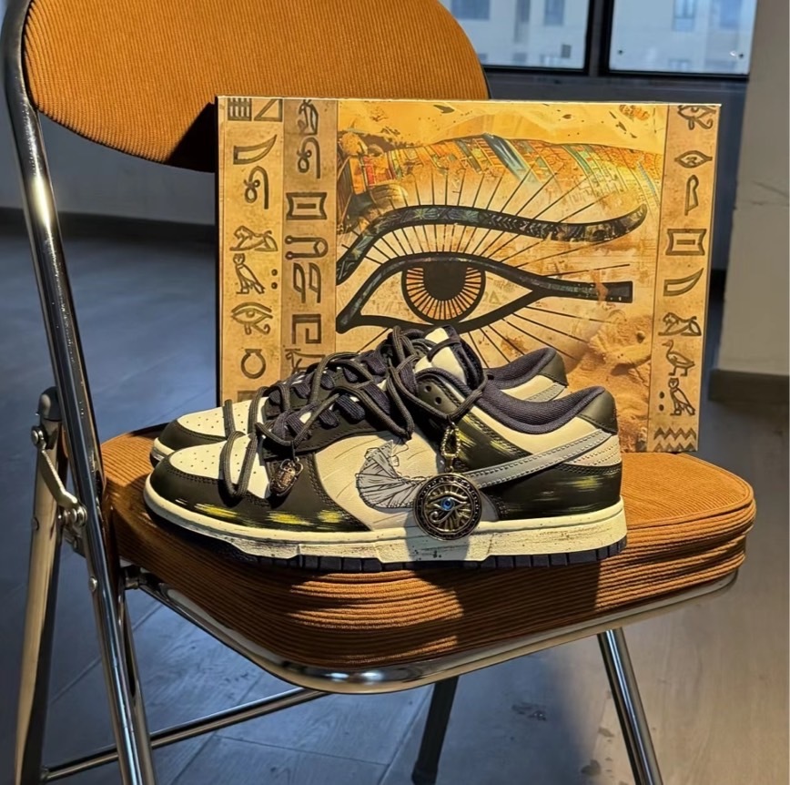 【訂製鞋款】Nike Dunk Low 荷魯斯之眼 特殊鞋盒 埃及木乃伊 做舊 解構 FV8106181(Team73-荷魯斯之眼特殊鞋盒)