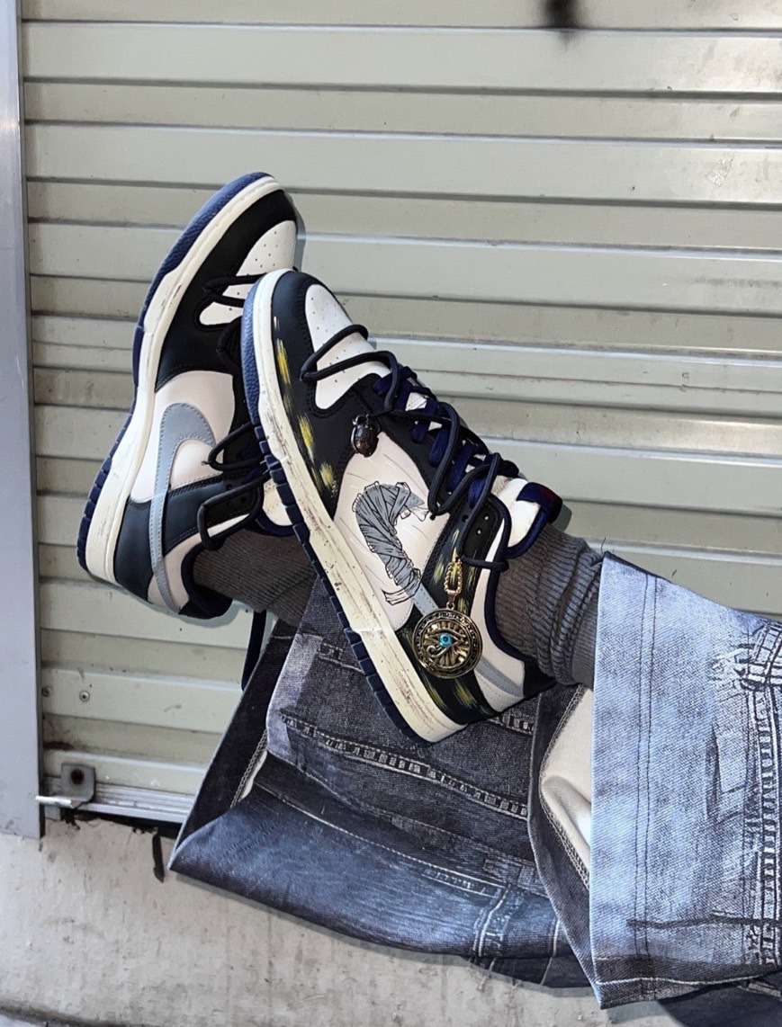 【訂製鞋款】Nike Dunk Low 荷魯斯之眼 特殊鞋盒 埃及木乃伊 做舊 解構 FV8106181(Team73-荷魯斯之眼特殊鞋盒)