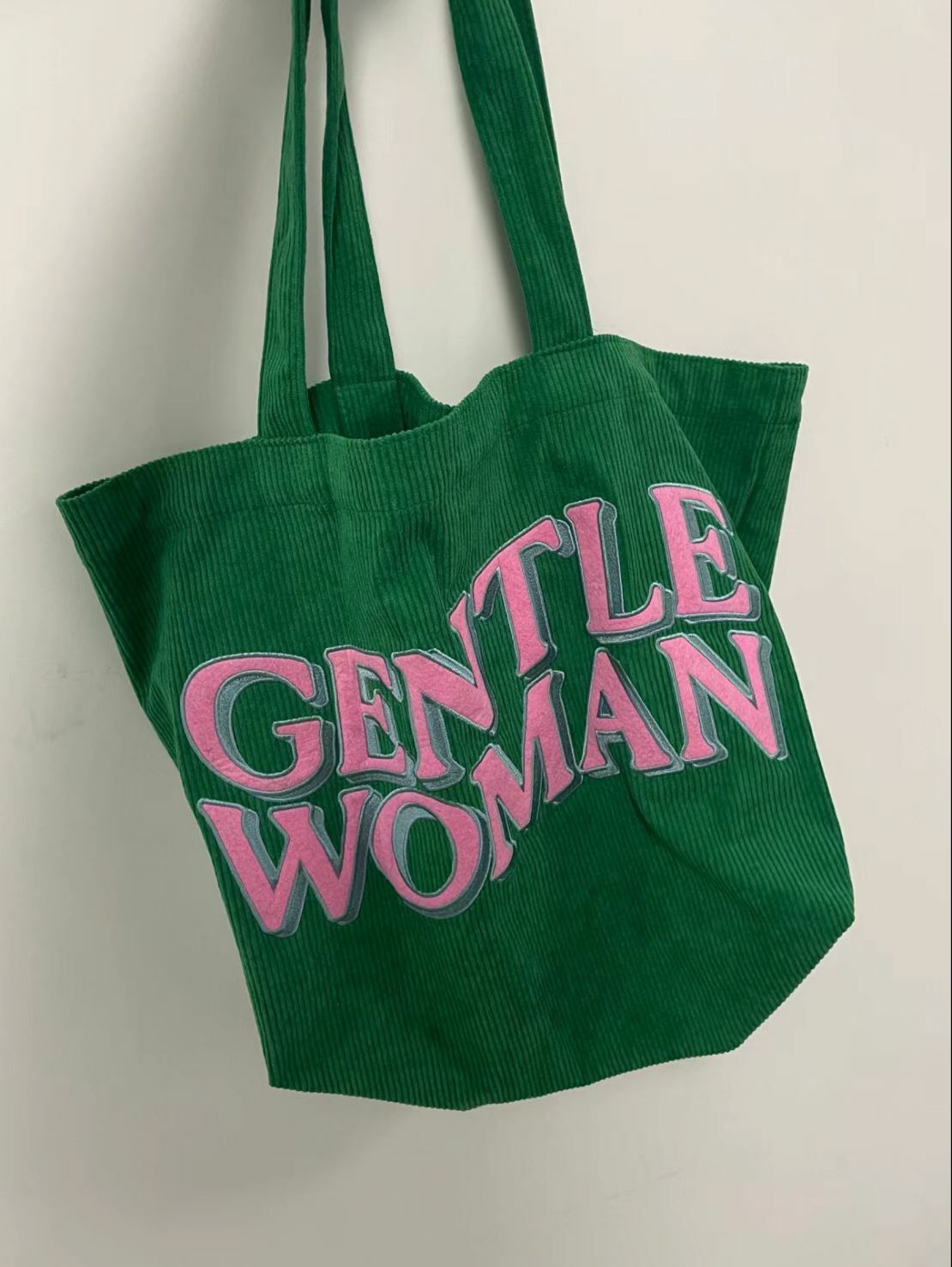 Gentle Woman Corduroy Tote Bag(Green)