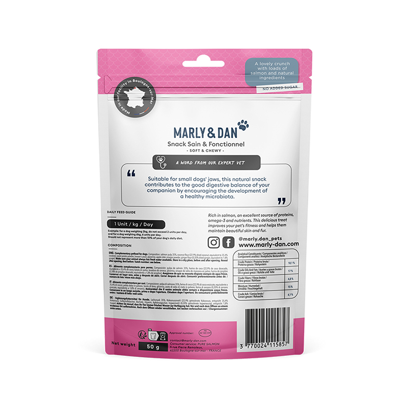 Marly&Dan 小型犬用 低溫烘焙三文魚粒 腸道增強 50g