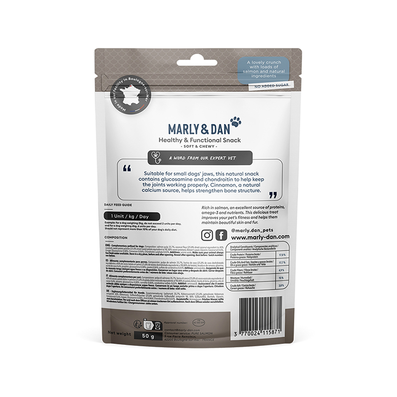 Marly&Dan 小型犬用 低溫烘焙三文魚粒 關節健康 50g