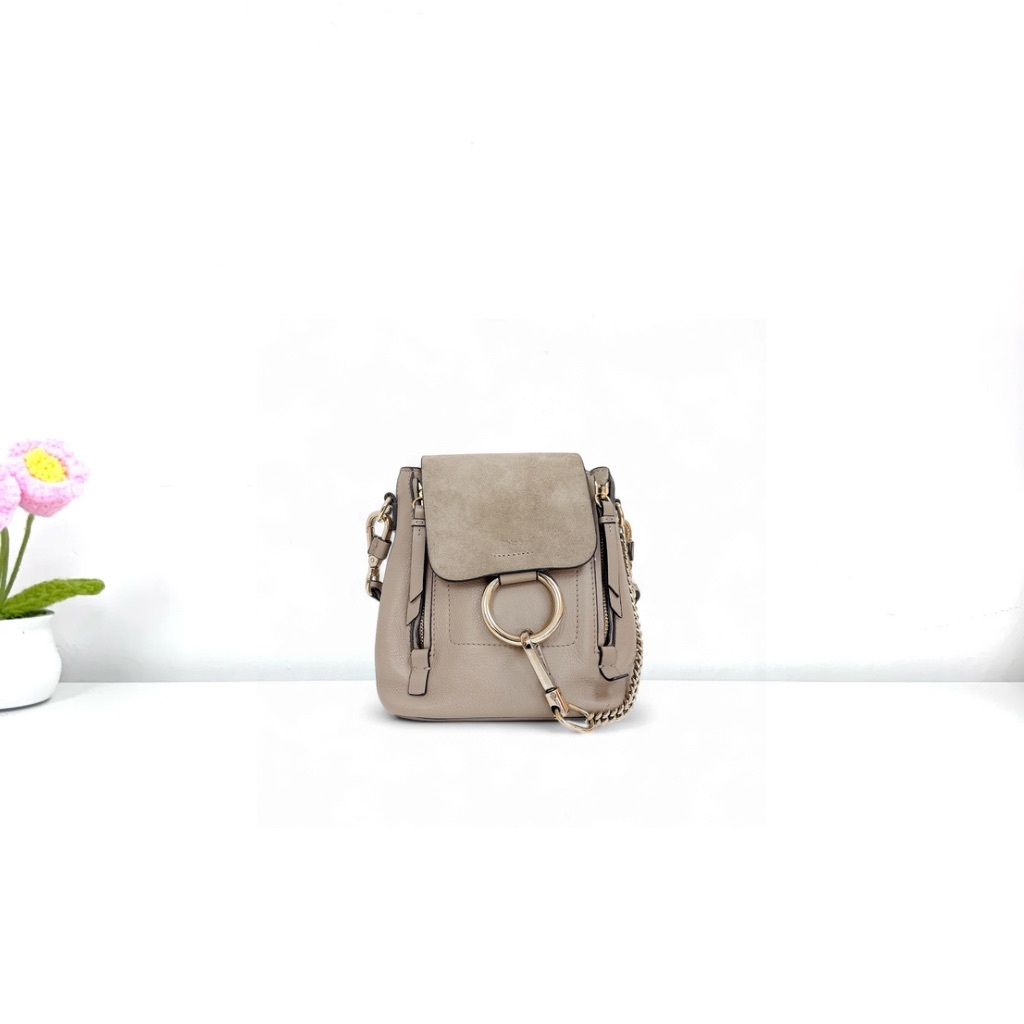 Chloe Faye Mini Bag - Beige / Ghw