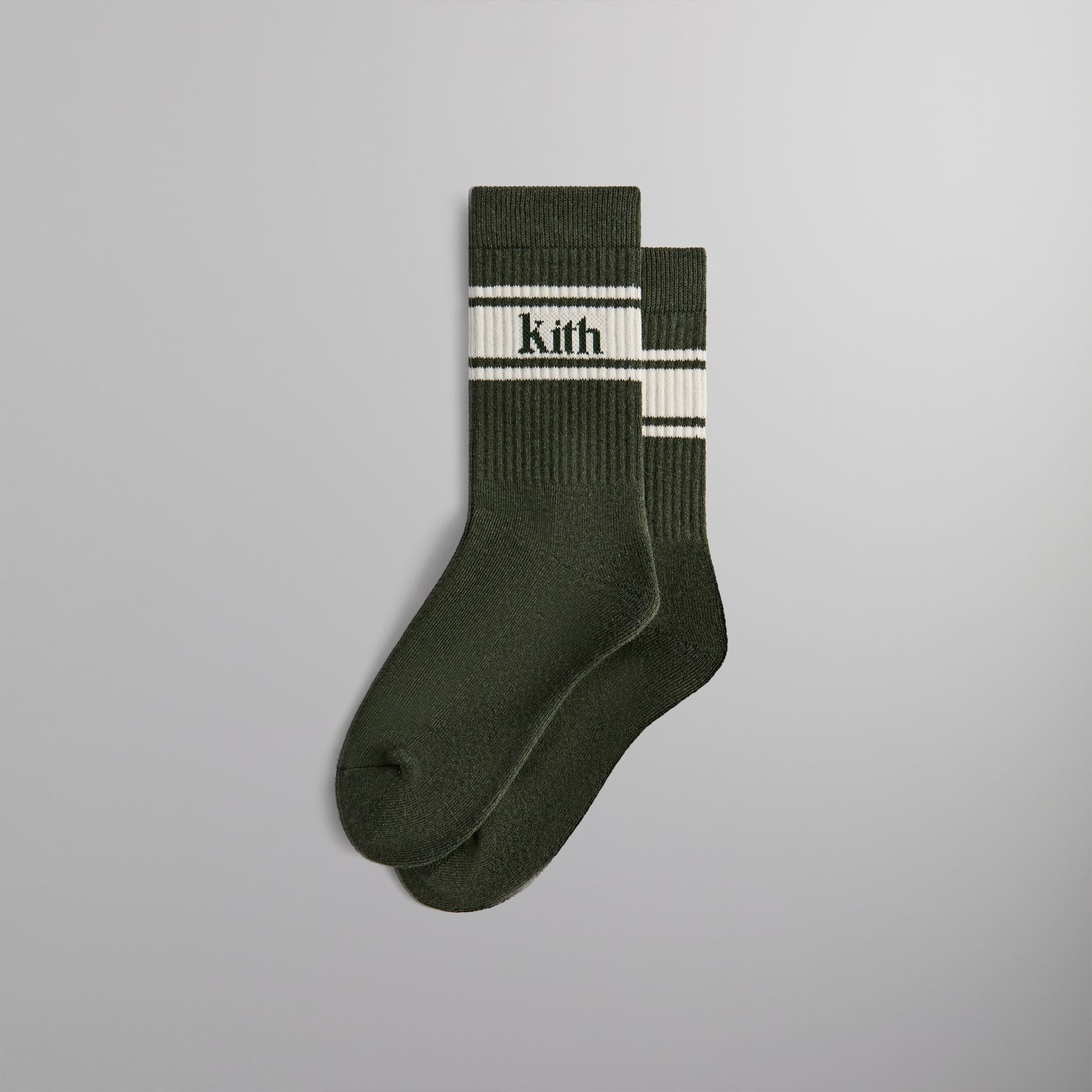 2024AW KITH SERIF JACQUARD STRIPED CREW SOCKS 襪子 KHM220084