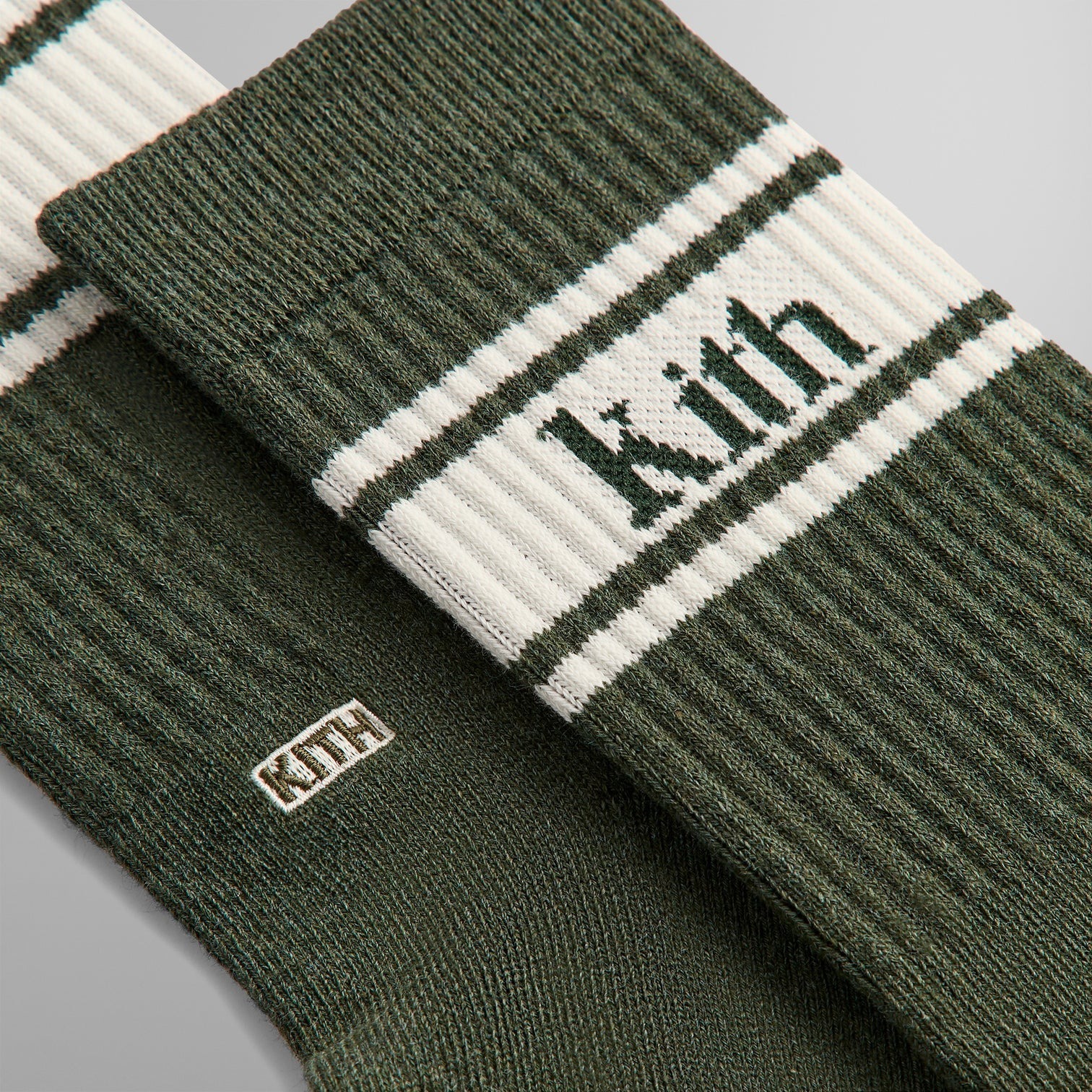 2024AW KITH SERIF JACQUARD STRIPED CREW SOCKS 襪子 KHM220084
