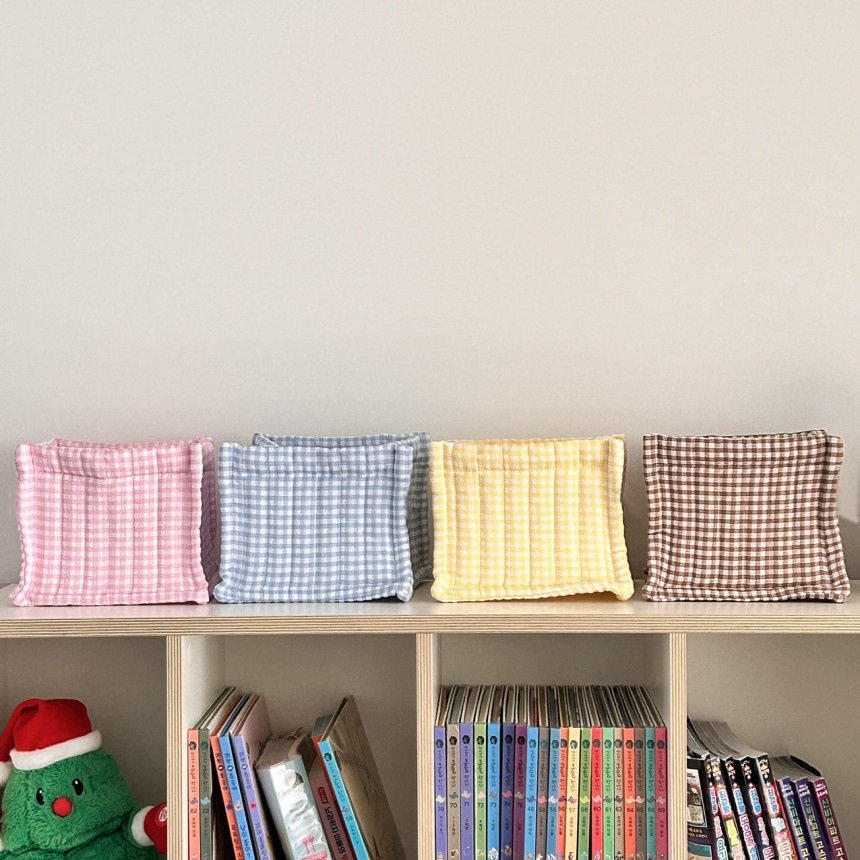 《5078》紋格加厚棉布收納籃