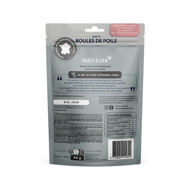 Marly&Dan 貓小食 低溫烘焙三文魚粒 去毛球配方 40g