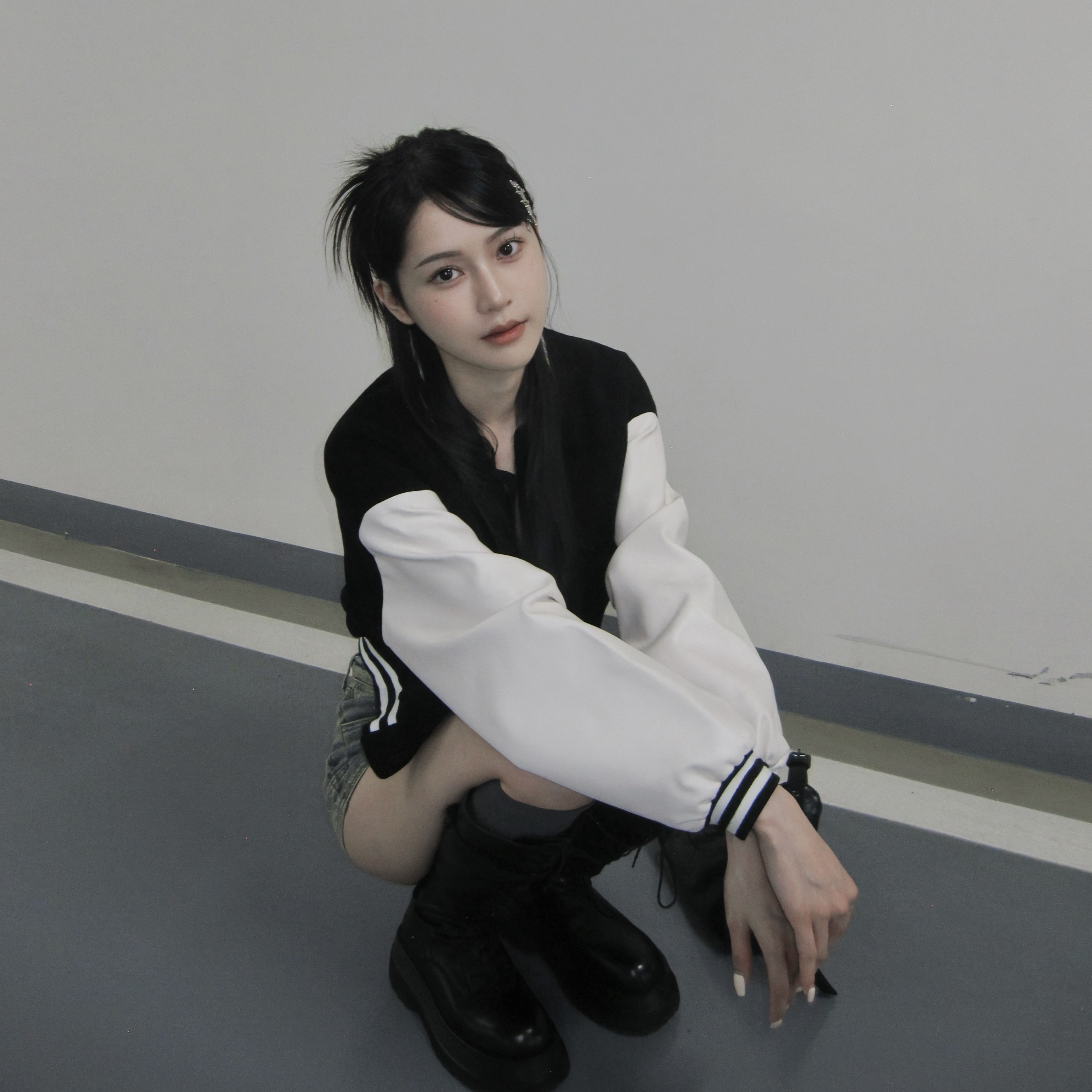 𝐂𝐡𝐢𝐞𝐬𝐭𝐮𝐝𝐢𝐨訂製·皮標鋪棉棒球外套/黑色