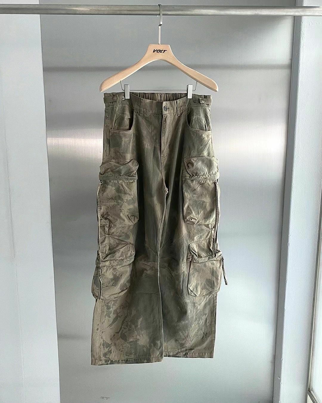 仿污/淨色工裝鬆身褲 VOLT-074P