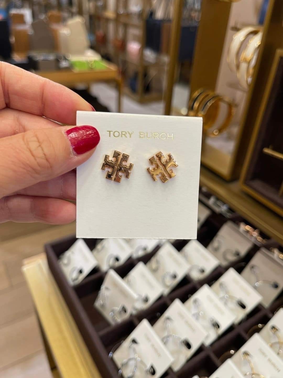 Tory Burch Basic Logo Earrings