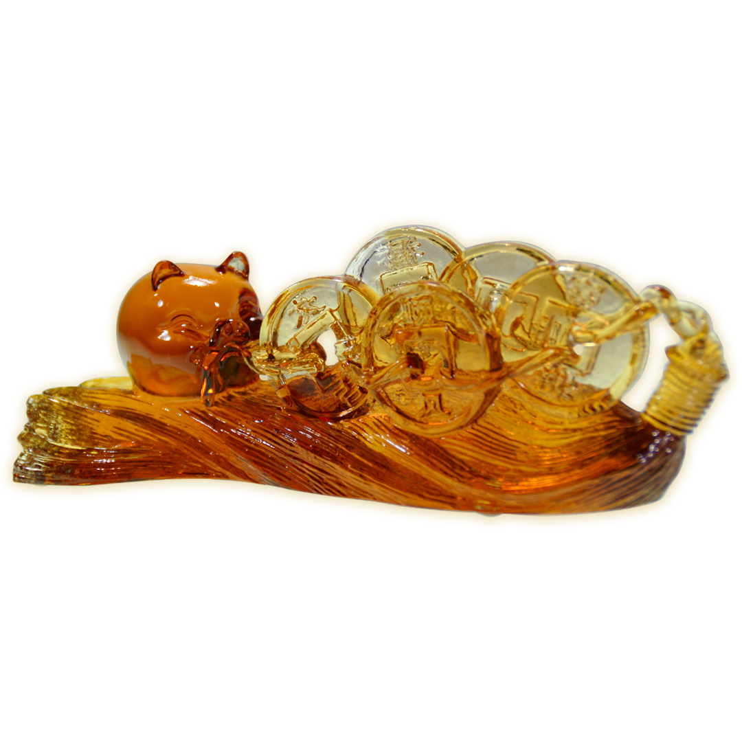 諸事如意琉璃擺飾｜吉豬納寶咬錢招財 福運連連轉乾坤