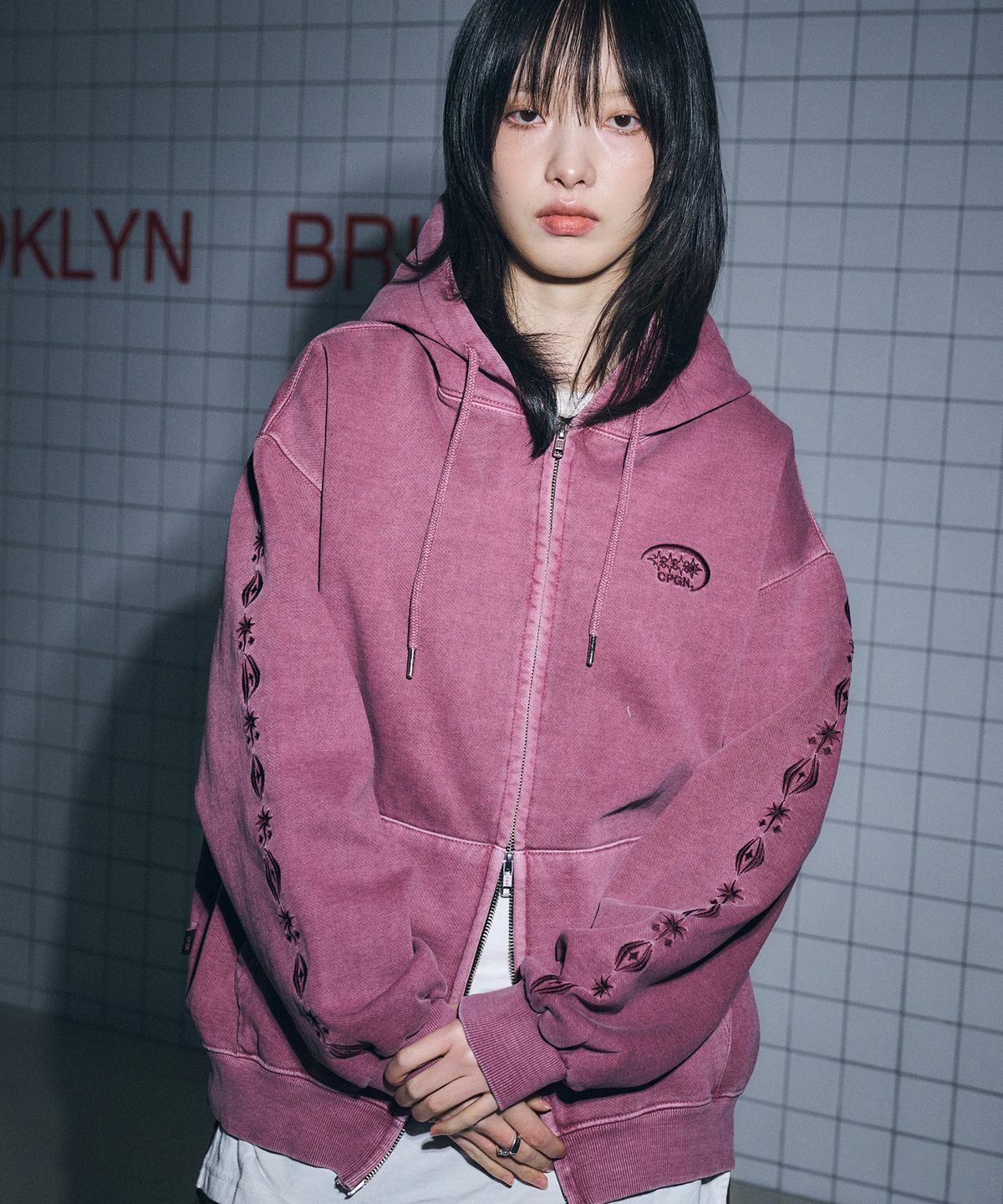 CPGN STUDIO Sleeve Star Pigment Hooded Zip-Up