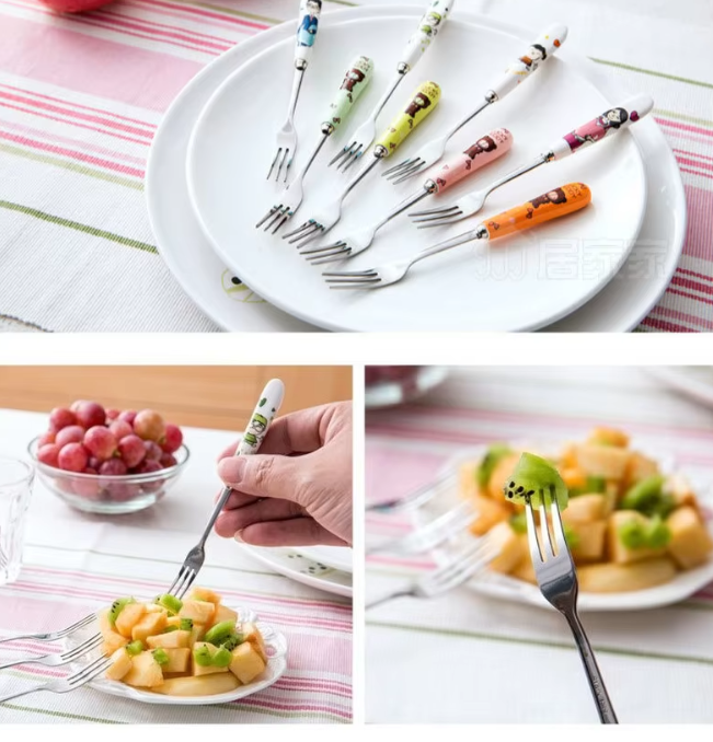 可爱汤匙+叉子（8个）