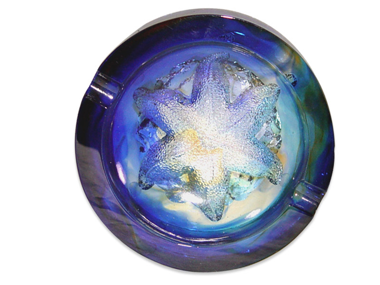 鹿港窯禮品館｜海星「乾坤在握」開運琉璃擺件 - 煙灰缸/收納兩用