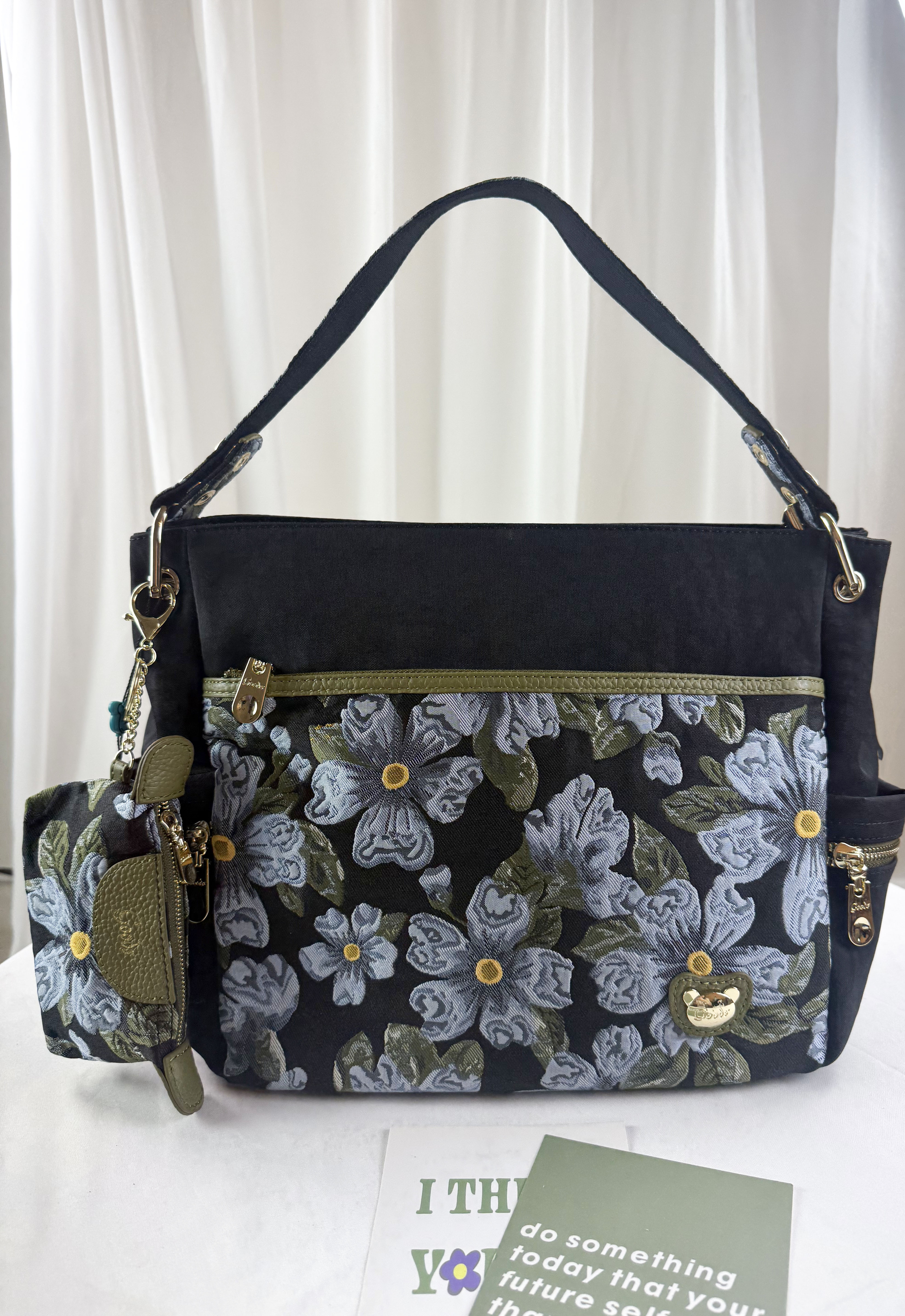 GOODS 提花綠防潑水肩背包 / 側背包 附零錢包   #2282