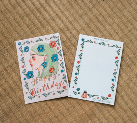 獻上花朵祝福_生日快樂 明信片｜甜蜜生活