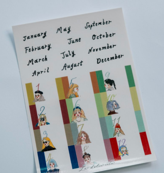 甜蜜女孩 月份索引透明貼紙｜甜蜜生活