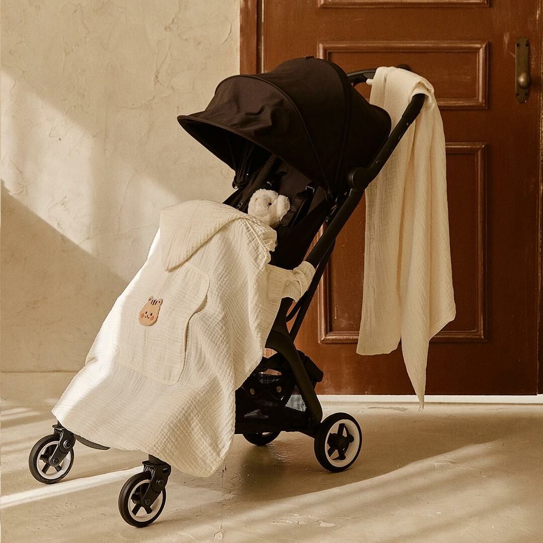 Basic&Pure莫代爾三重棉紗-嬰兒背巾毯(人物版/logo版)