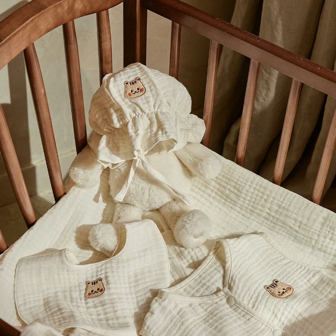 Basic&Pure莫代爾三重棉紗-泡泡波奈特帽(人物版/logo版)