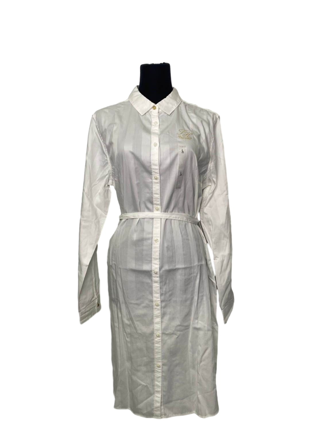 【Tommy Hilfiger Outlet】女大長袖洋裝 76B0081  白 