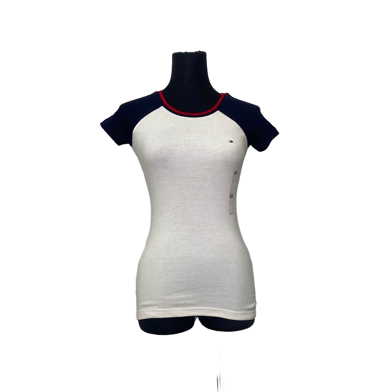 【Tommy Hilfiger Outlet】女大 (XXS) 領口拼接上衣 76A6412  混色 