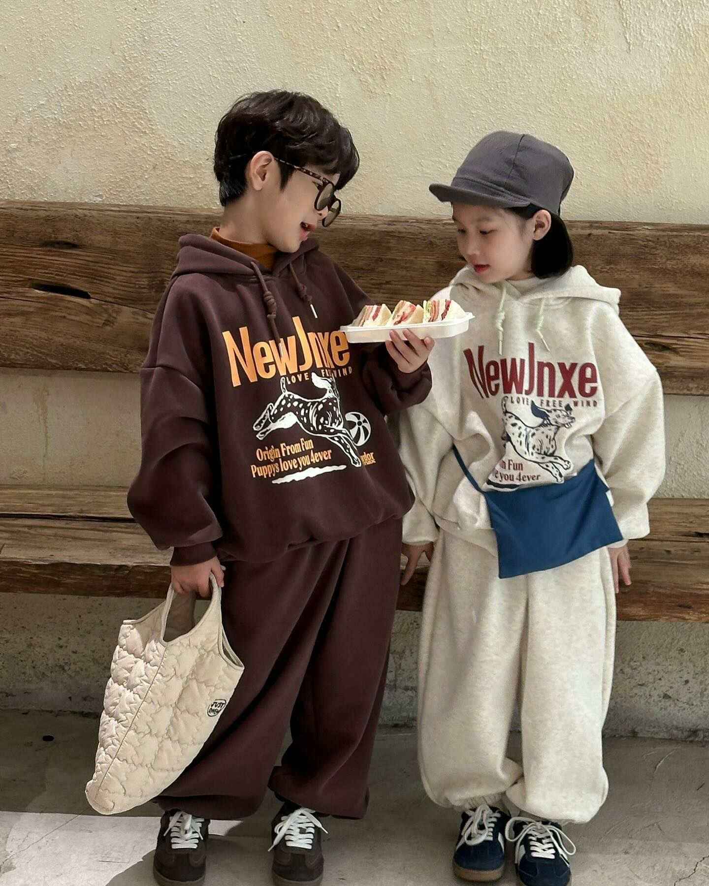 大狗勾寬鬆加絨套裝