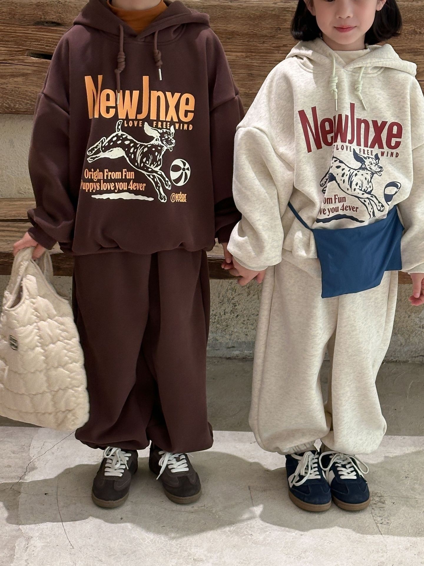 大狗勾寬鬆加絨套裝