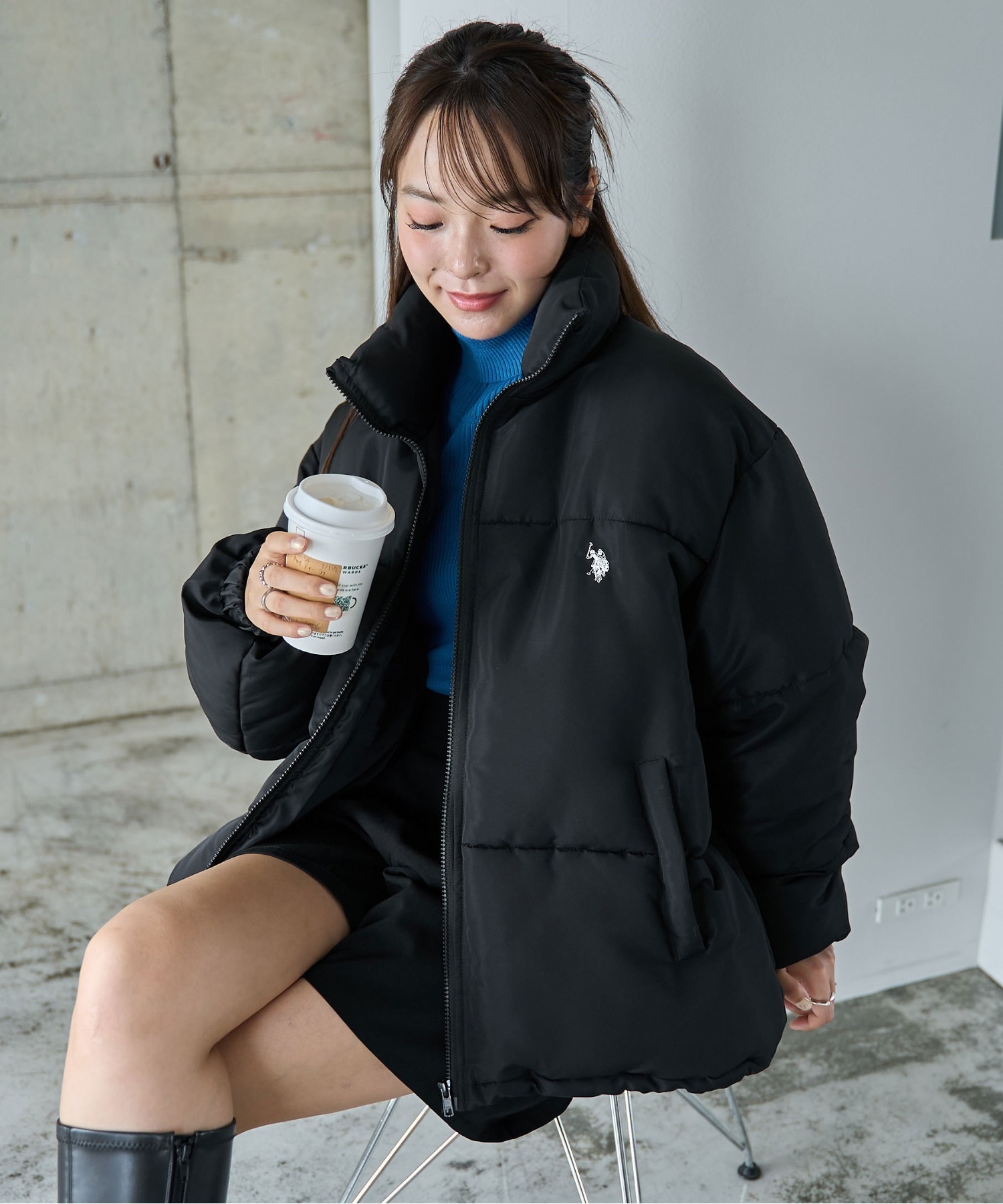 <單件享7-11免運> 🇯🇵 U.S. POLO ASSN. × WEGO 仿羽絨外套 立領 保暖 拉繩 男女 / 預購