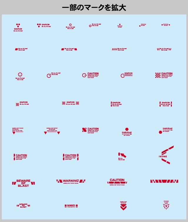 1/144 & 1/100 通用警告水貼 (紅色)