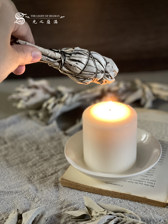 北美淨化聖品白鼠尾草棒棒糖（三個一組）白色鼠尾草迷你捆 white sage smudge－光之薩滿