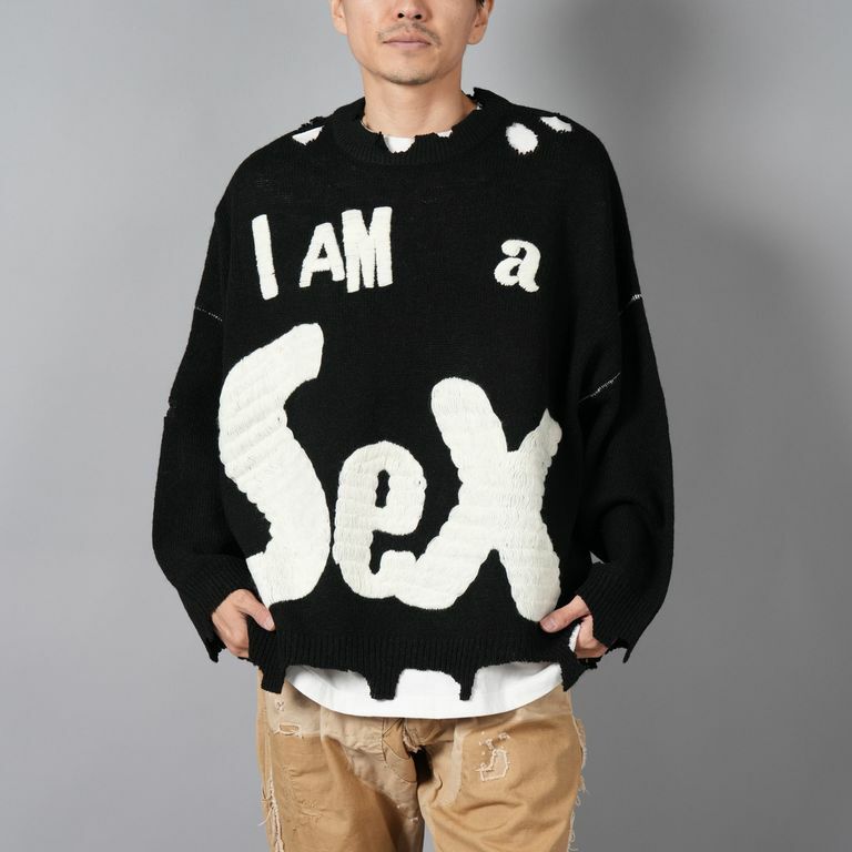 SAINT Mxxxxxx SP_CREW KNIT / I AM A / BLK - PRE ORDER ITEM (預訂中)