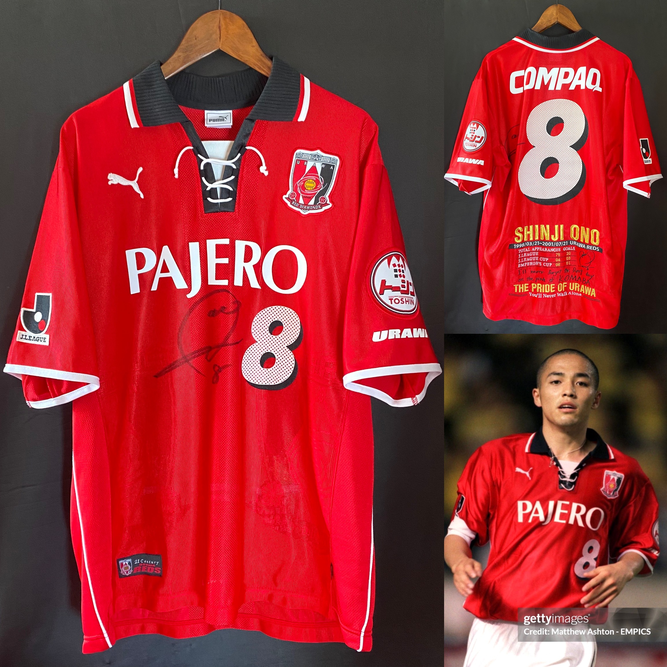 Urawa Reds 2001 Puma Home Shinji OSpecial Farewell Shir