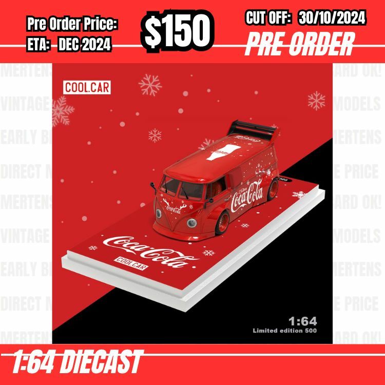 PO-$150 * Time Micro * 1:64 Volkswagen T1 Van Christmas Coca Cola [OD26/10]