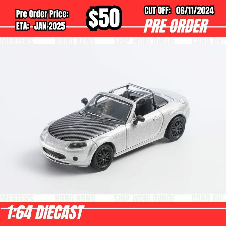 PO-$50  * DCT * 1:64 Mazda MX-5 NC Track Version Silver [OD26/10]