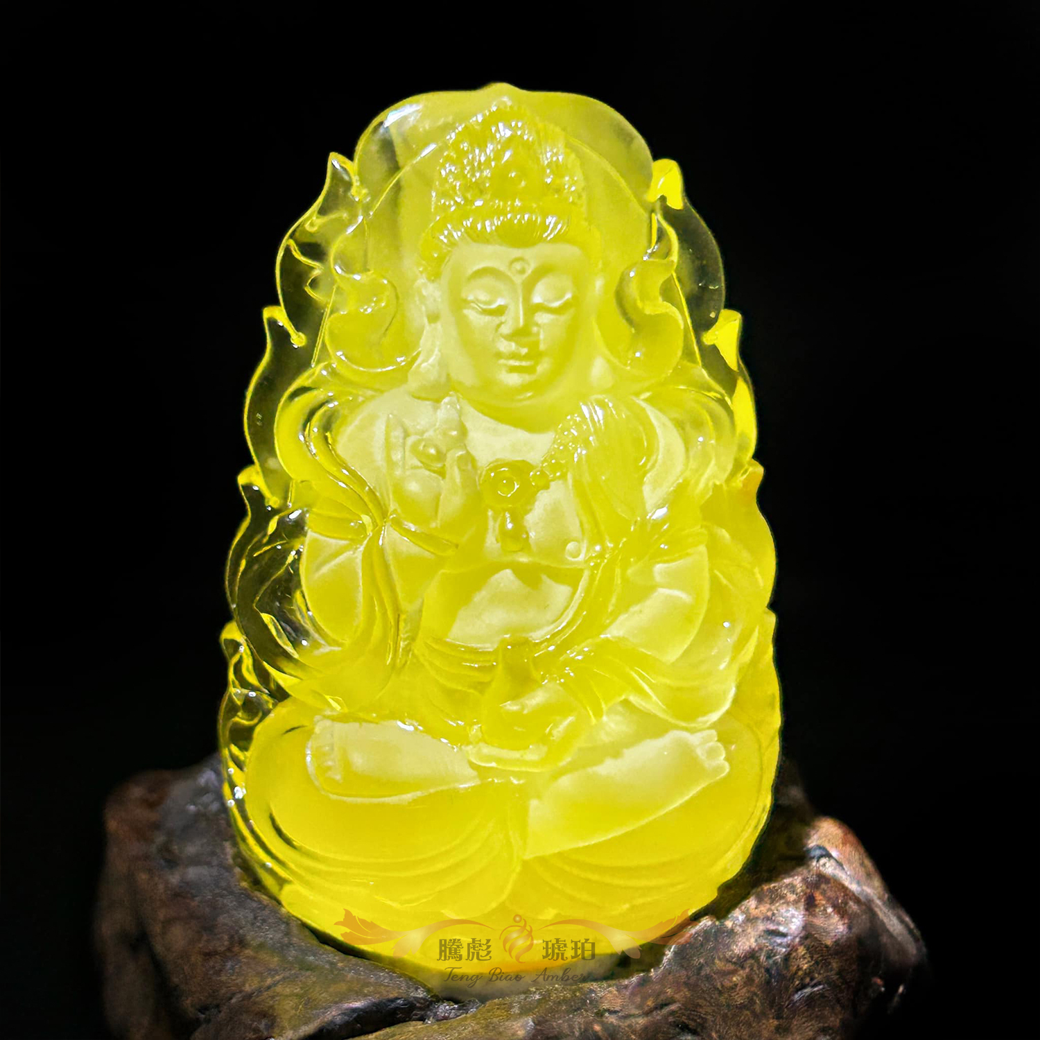 (已結緣)天然波羅的海金絞意境蜜蠟循聲渡航·觀音大士正規掛擺飾