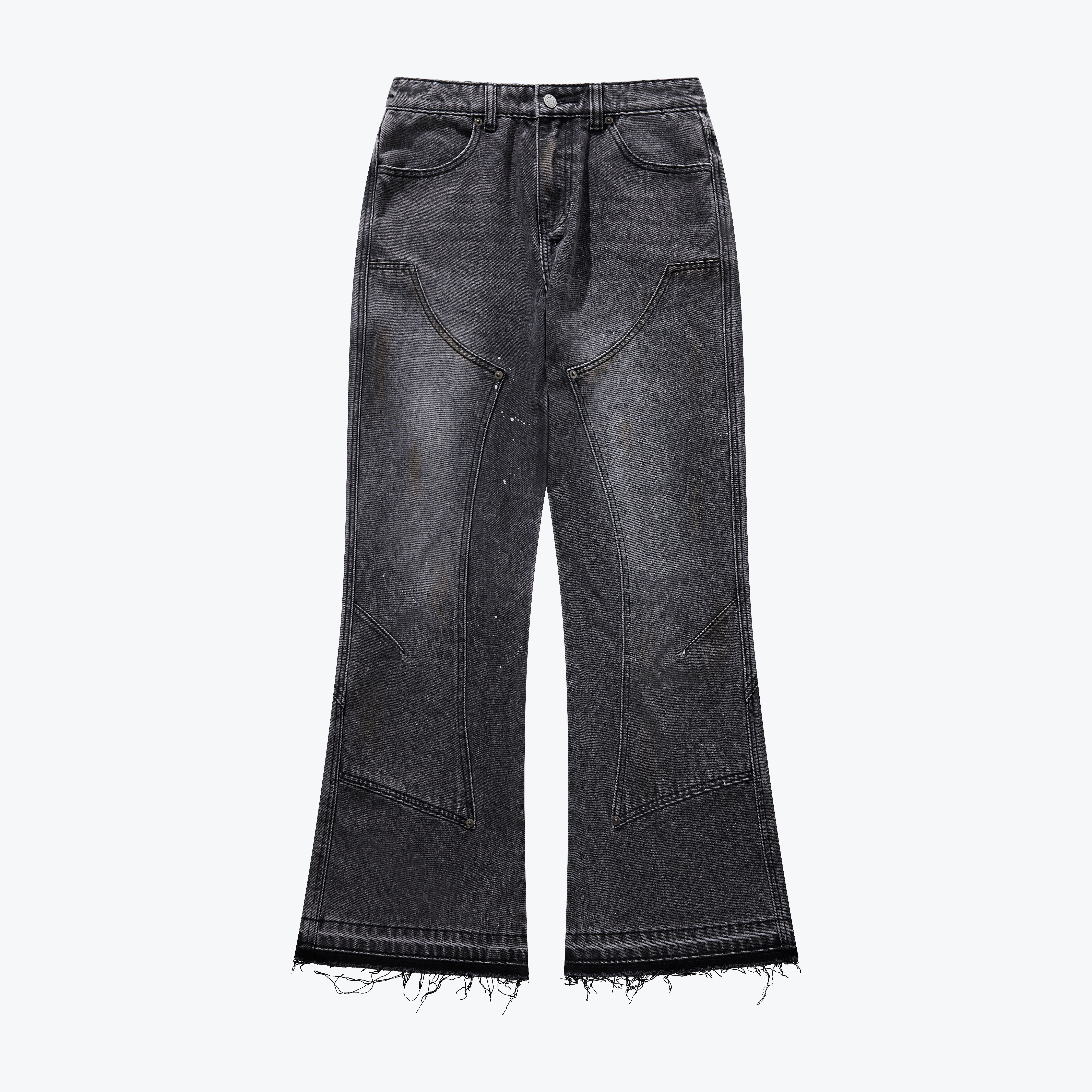 [現貨] Sense UNISEX Double Knee Bootcut And Flare Jeans Black Grey | L24-26DG