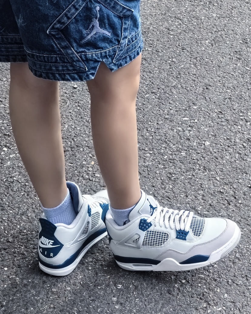 【Focus Store】現貨秒發 Nike Air Jordan 4 Retro GS 'Military' 白藍 HF4281-141