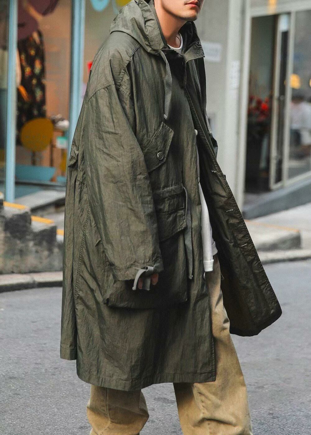 淨色連帽拉鍊長褸 12GAUGE-038JK