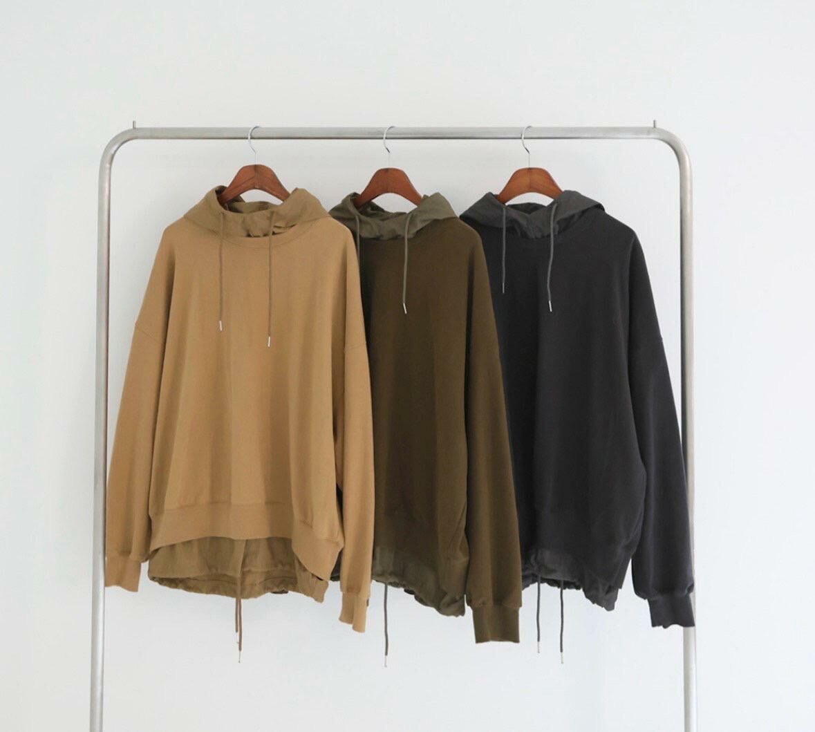 淨色假兩件連帽衛衣 12GAUGE-039T