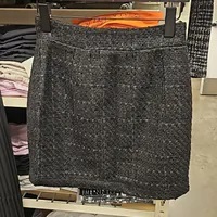 [S] DKNY ZIP FRONT MINI SKIRT,BLACK BOUCLE, DJ4K9528-9B0 [FINAL SALE] (SD1079)