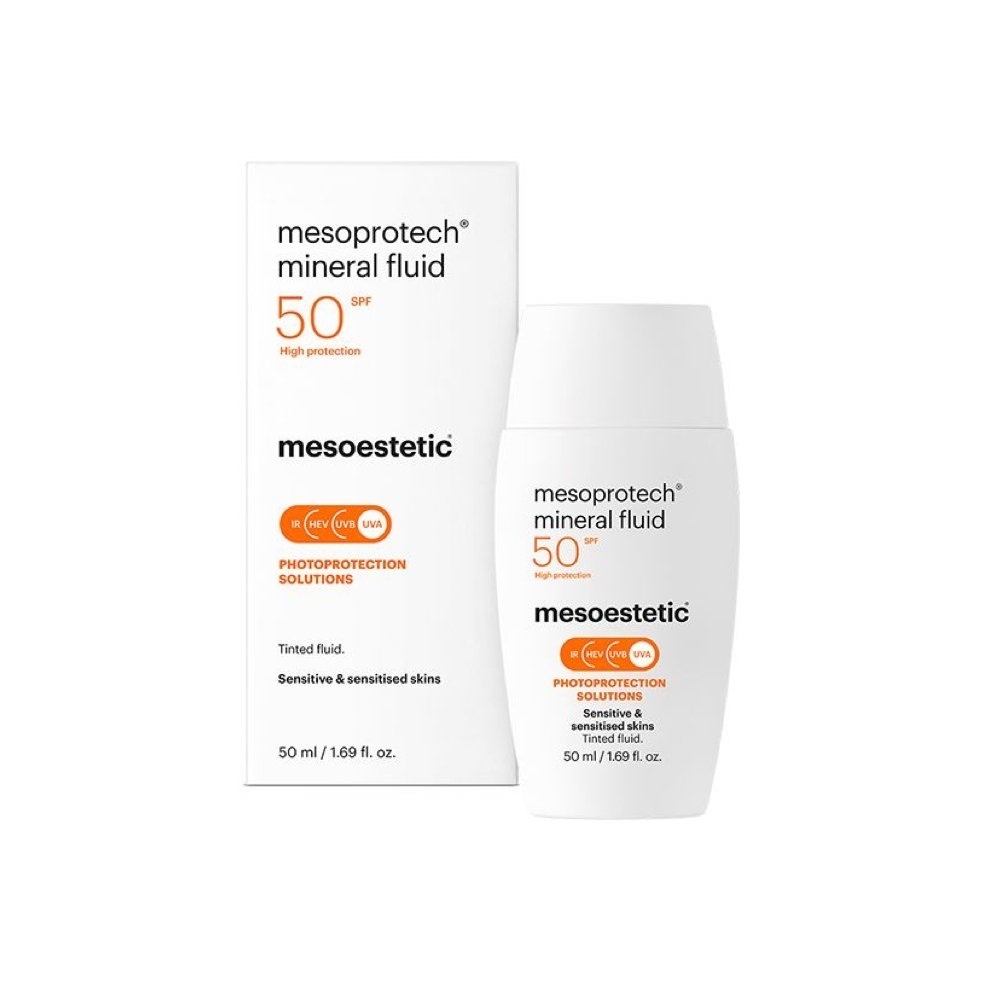 mesoestetic Mesoprotech® Mineral Fluid SPF50 全物理光子防曬乳 (自然膚色)  50ml