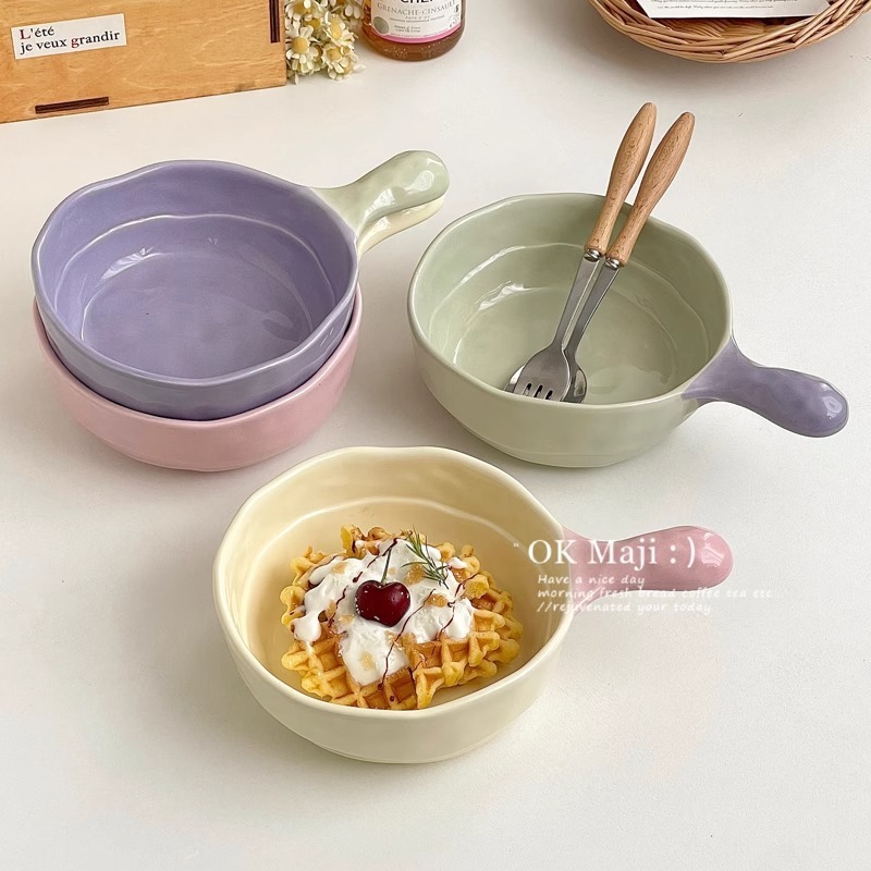 《5089》奶油風手把陶瓷碗