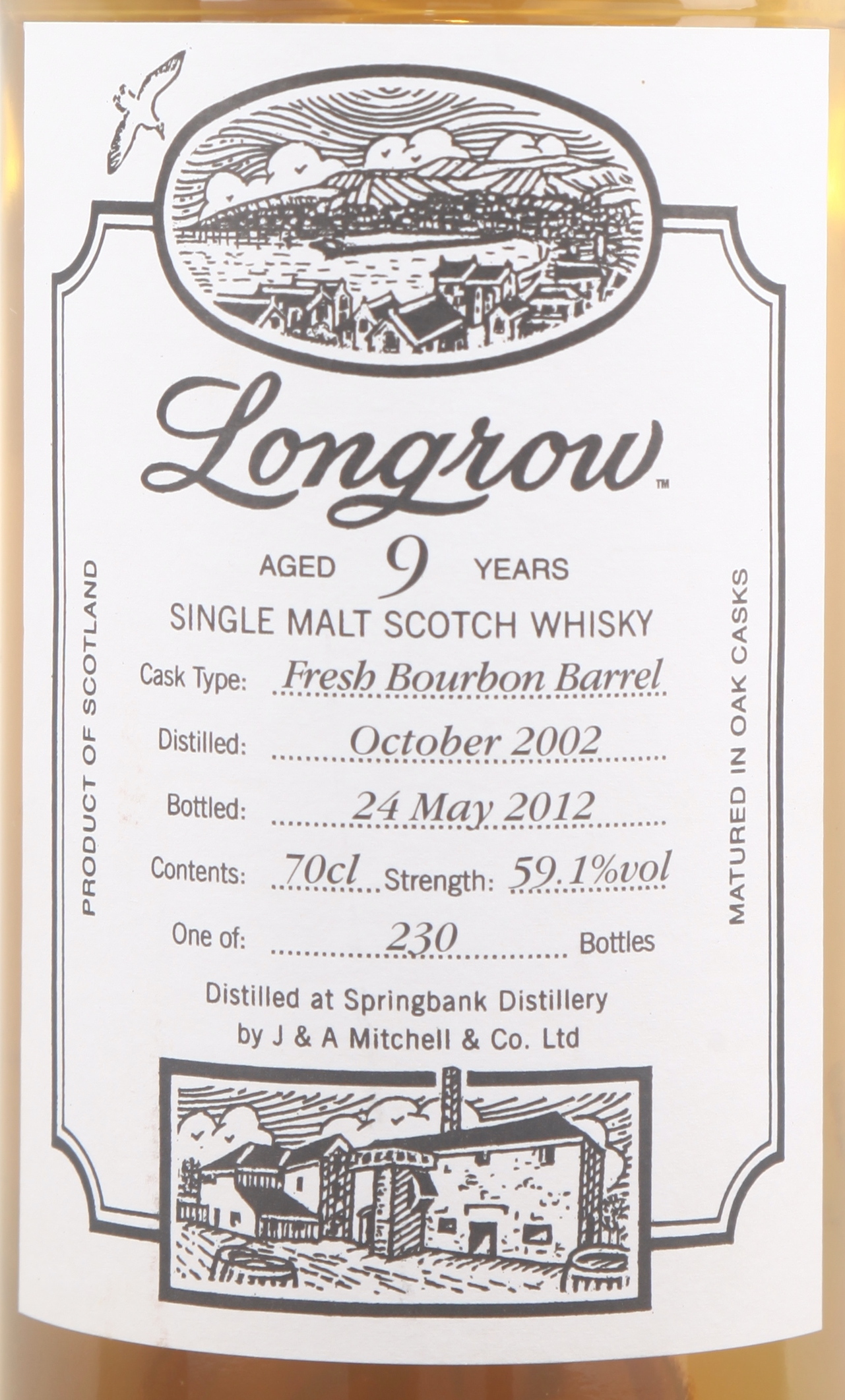 Longrow (Springbank)2002 9YO Fresh Bourbon Barrel 59.1%