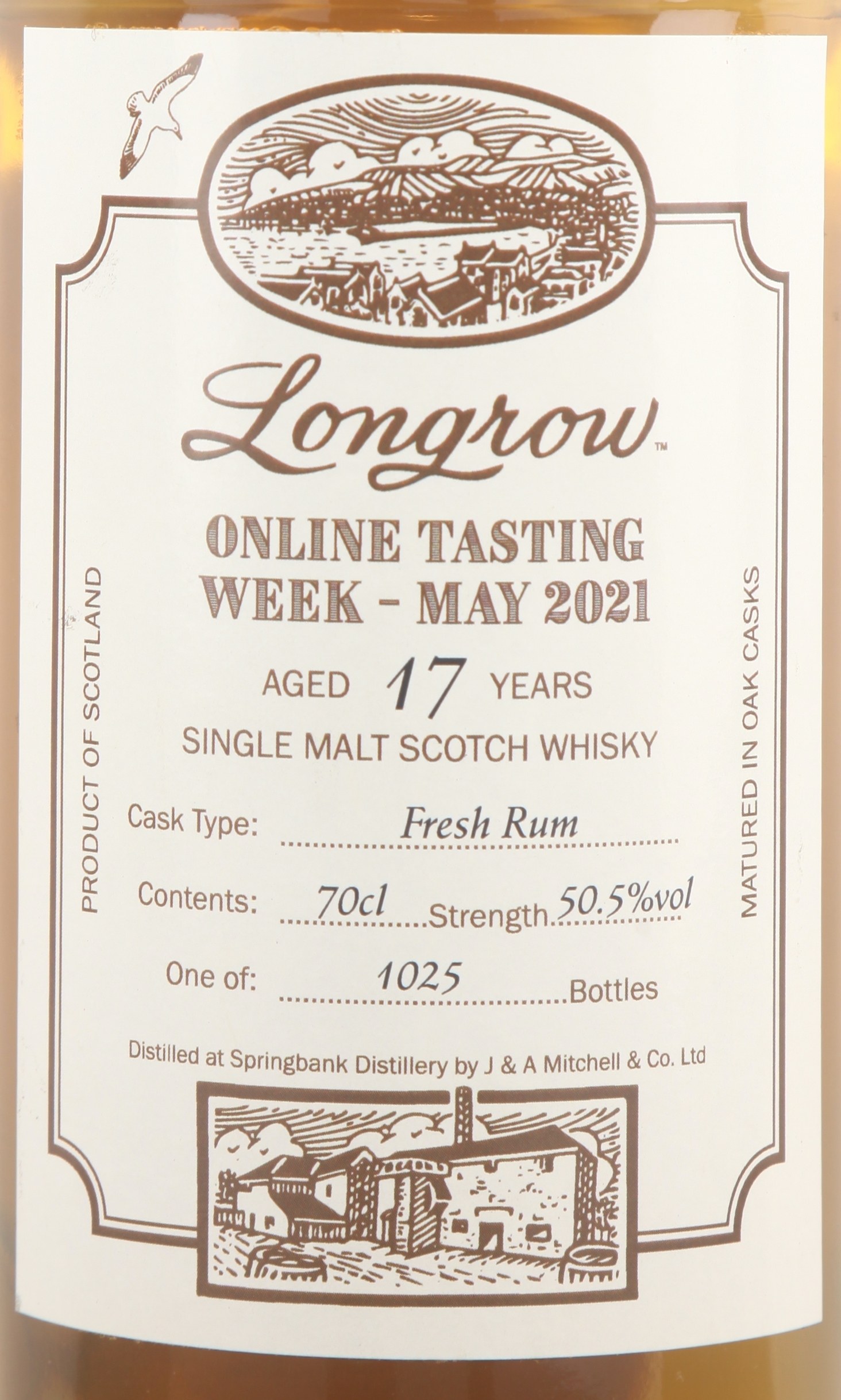 Longrow (Springbank) 17YO Fresh Rum Barrels 50.5% "Online Tasting Week May 2021 Exclusive"