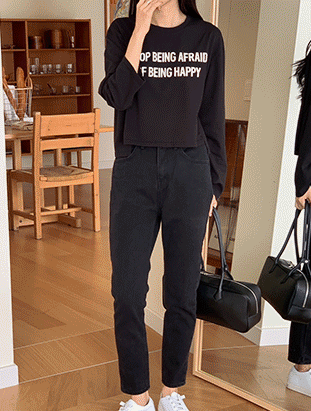 春夏新款/素黑男友褲